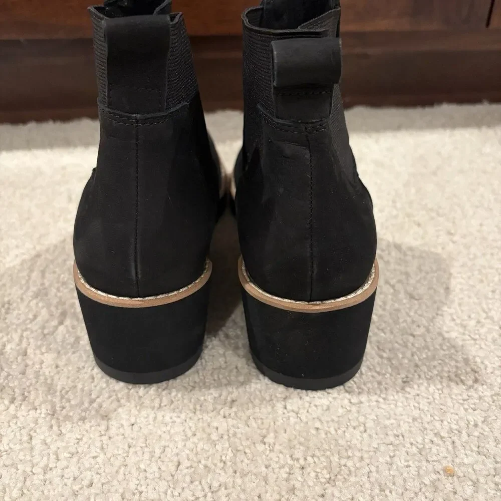 New Eileen Fisher Lilou Nick Recycled Stretch Knit Bootie Wedge Platform Women 7